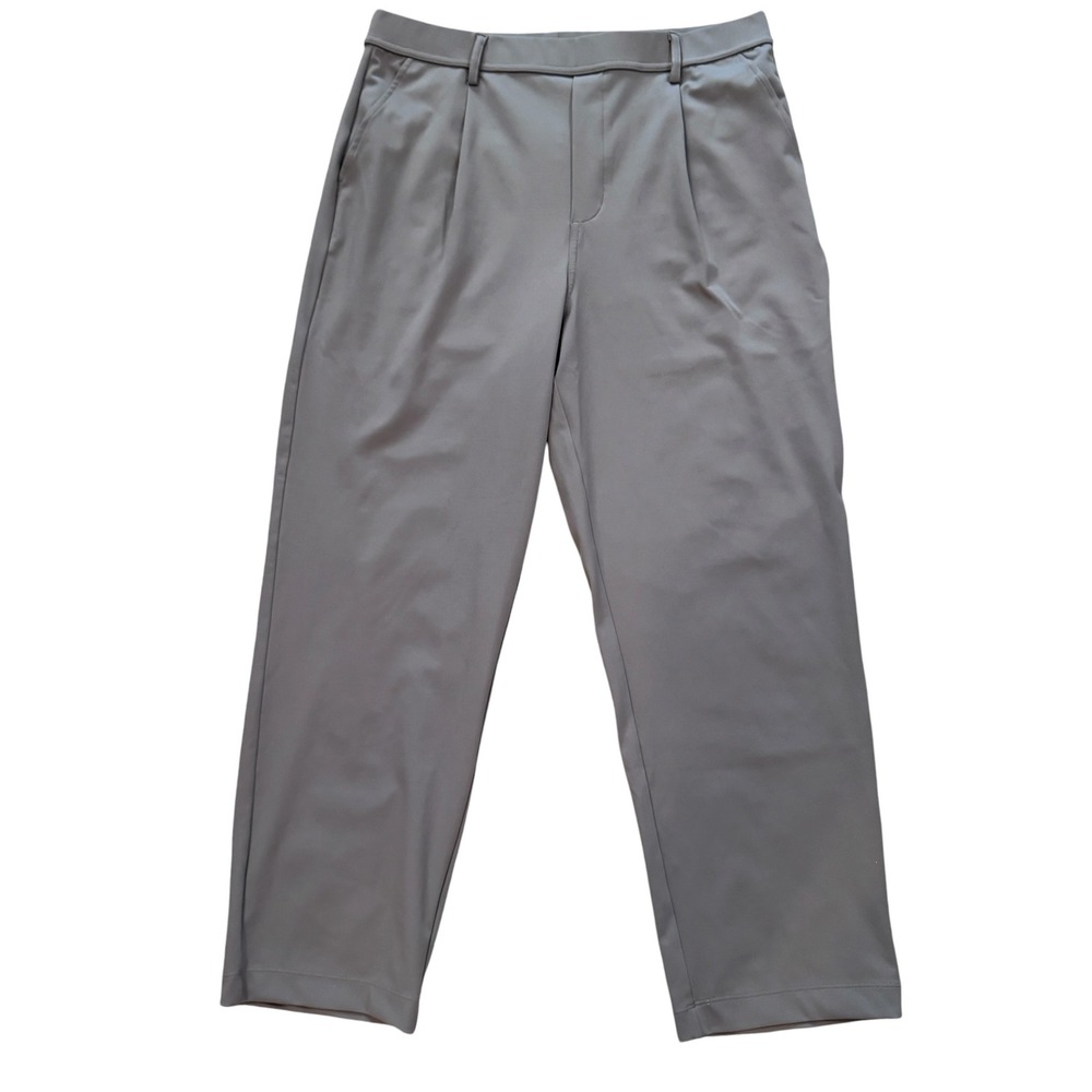 Halara Gray High Waisted Pleated Wide Leg Dress Pants Trousers Size L Regular